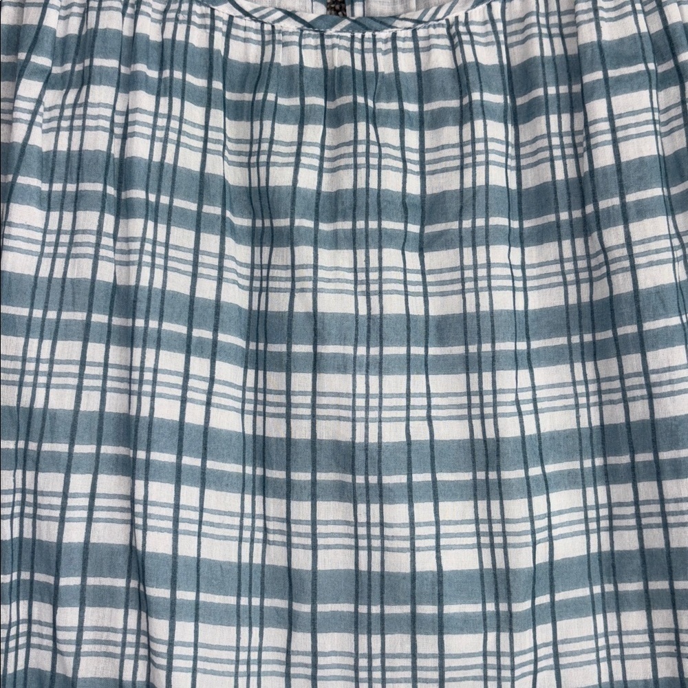 Olivia James The Label Tiered Blue Plaid Oversized Maxi Dress - Picture 4 of 7